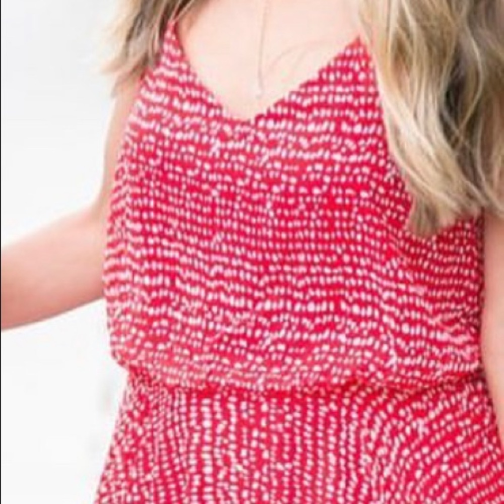 Leith Red/White polka dot dress